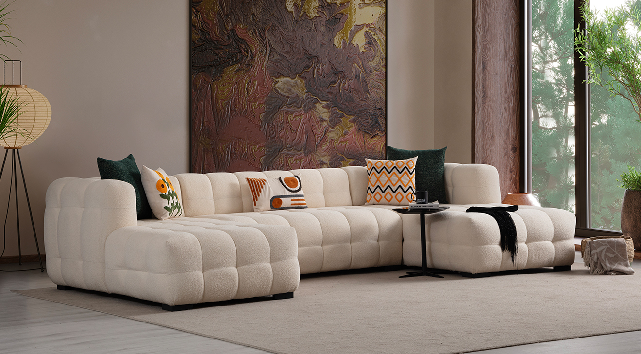 Estanze Modüler U Köşe Koltuk Takımı Köşe Koltuk