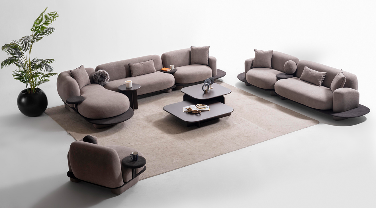 Bonbon Kanepeli Köşe Koltuk Takımı Köşe Koltuk