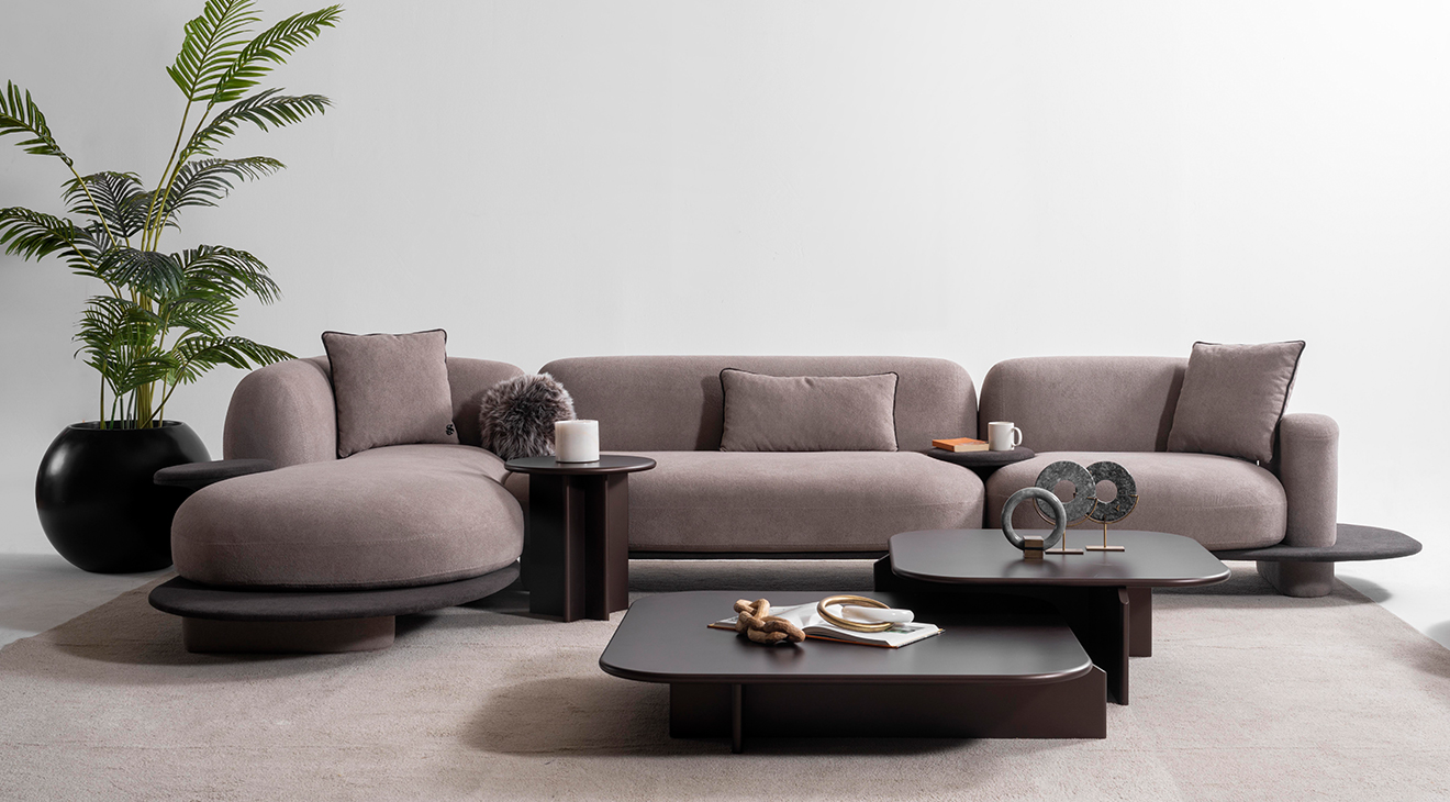 Bonbon Kanepeli Köşe Koltuk Takımı Köşe Koltuk