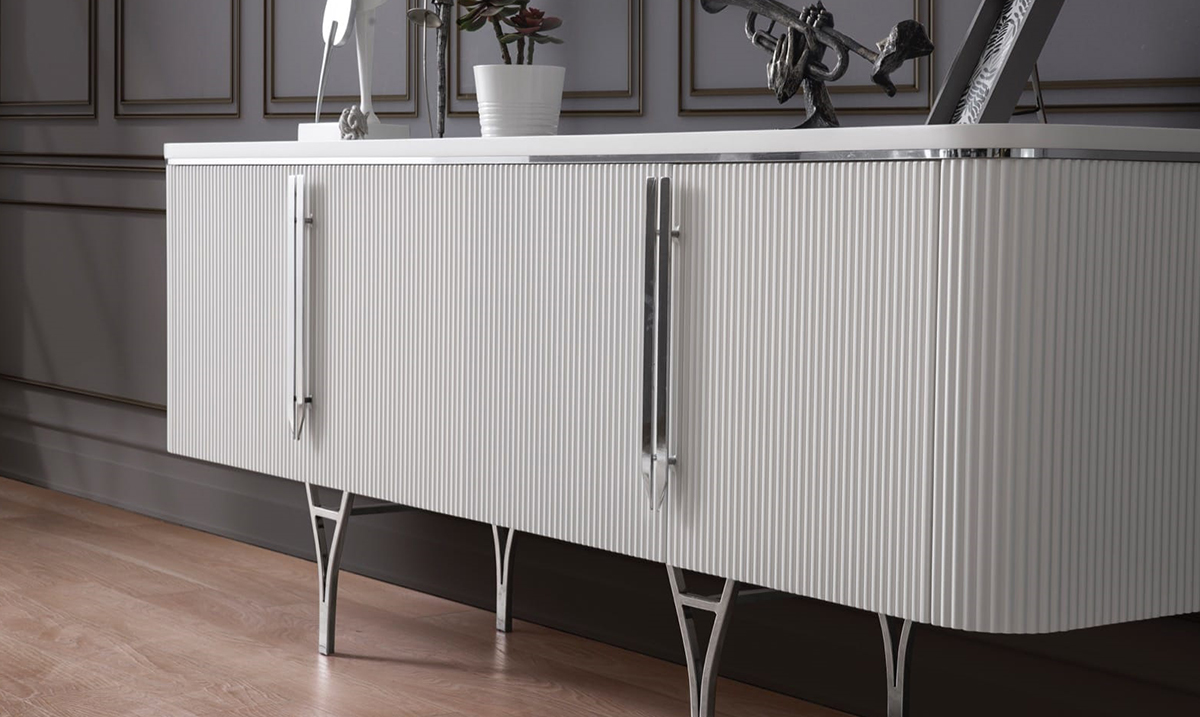 Gemma Ay Taşı Metal Ayaklı Yemek Odası Takımı Yemek Odası