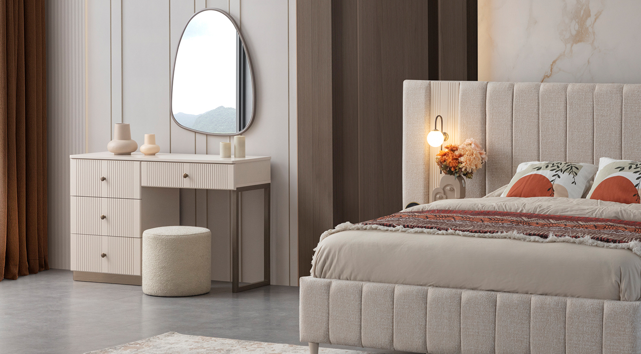 Antik 6 Kapaklı Aytaşı Yatak Odası Takımı Yatak Odası