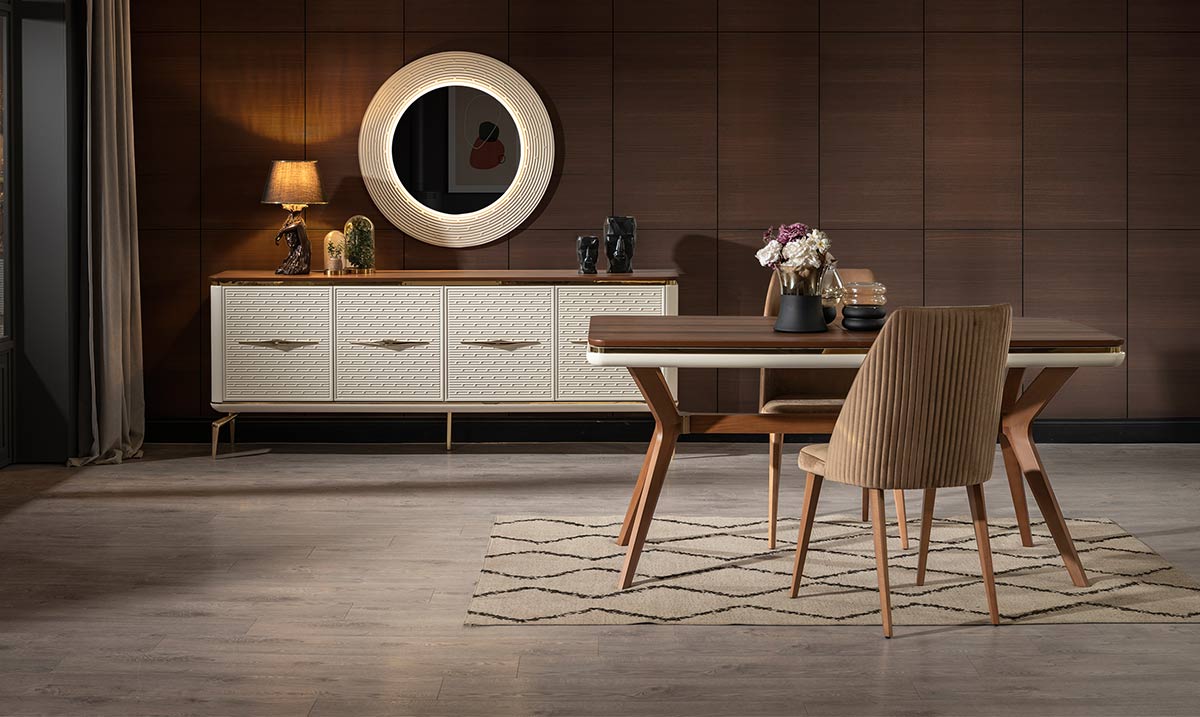 Sade Ahşap Ayaklı Yemek Odası Takımı Yemek Odası