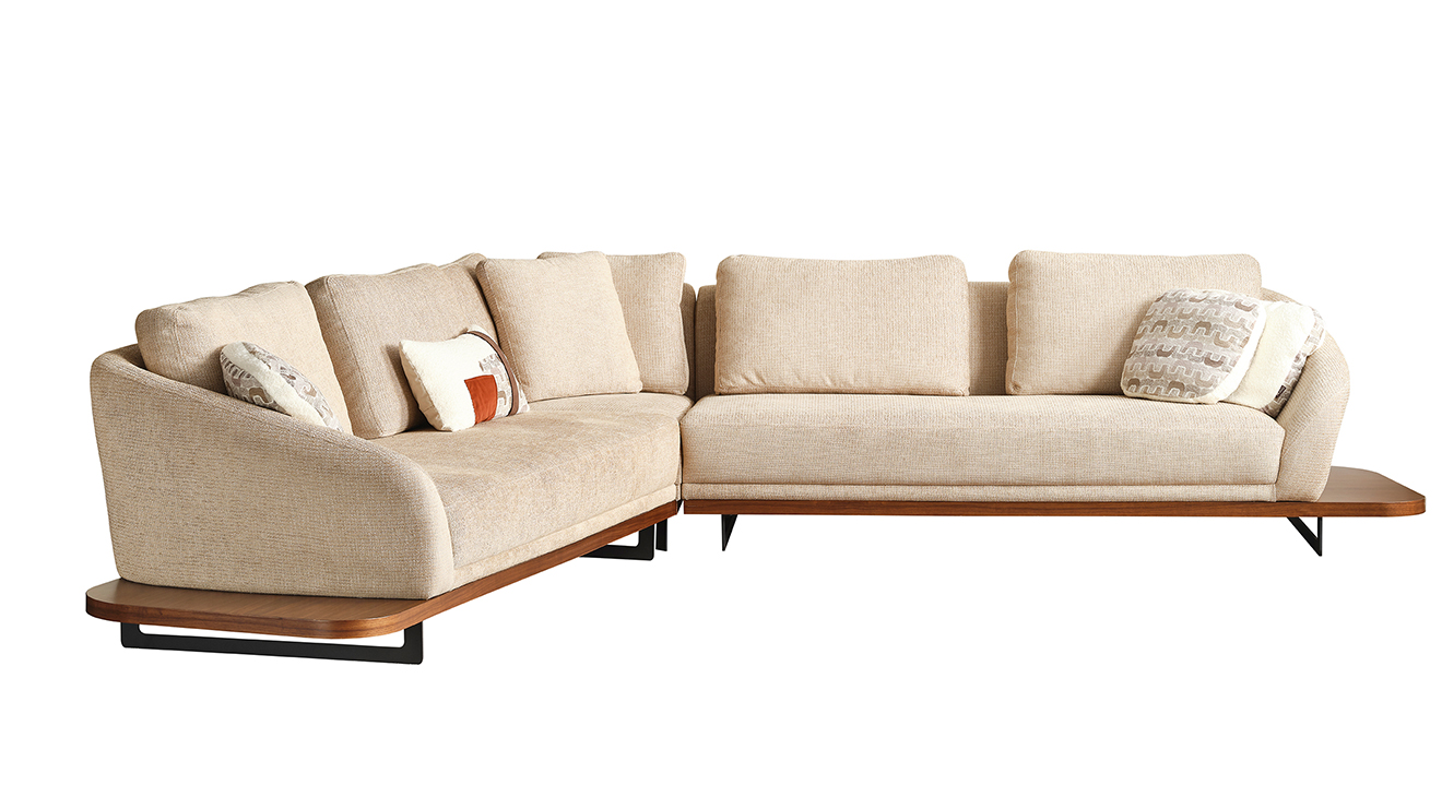 Bono Krem Köşe Koltuk Takımı Köşe Koltuk