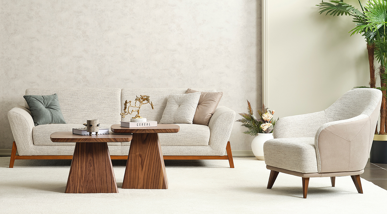 Juliet Yataklı Ahşap Ayaklı Koltuk Takımı Yataklı Koltuk Takımları