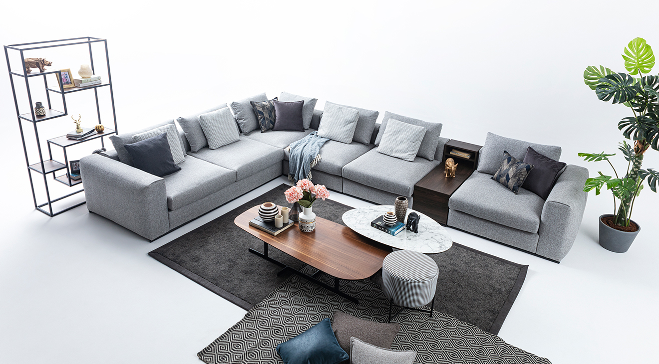 Master Gri Köşe Koltuk Takımı Köşe Koltuk