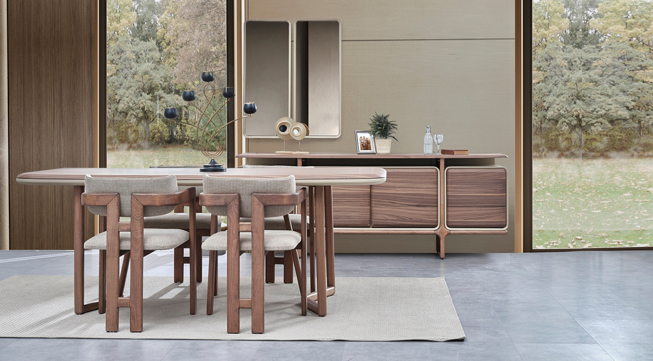 Vega Ceviz Modern Yemek Odası Takımı Yemek Odası