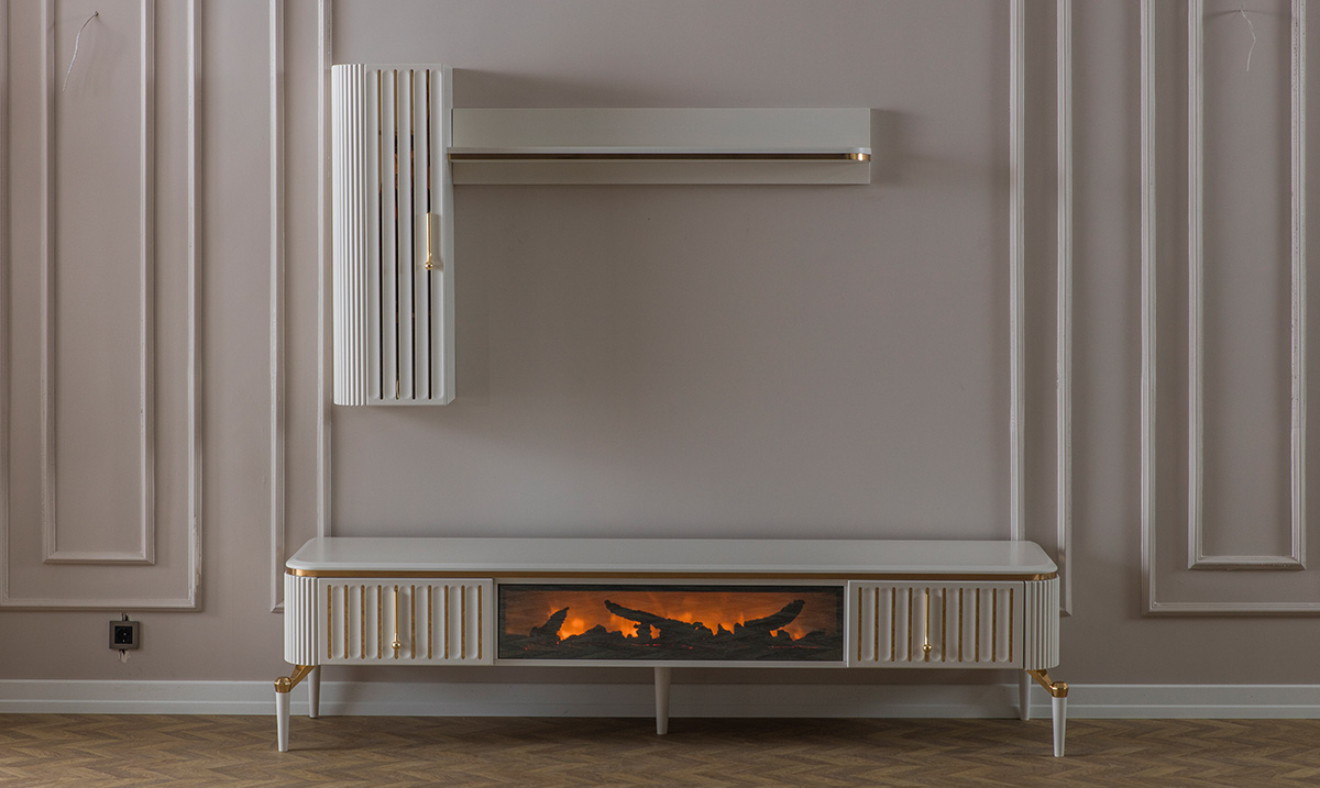 Bianca Aytaşı Şömineli Tv Ünitesi TV Ünitesi