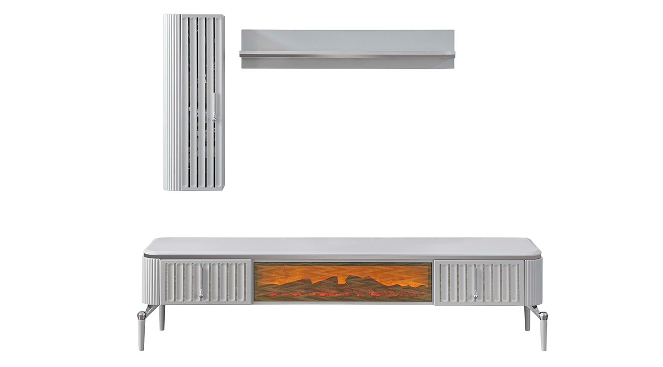 Bianca Sis Girisi Şömineli Tv Ünitesi TV Ünitesi