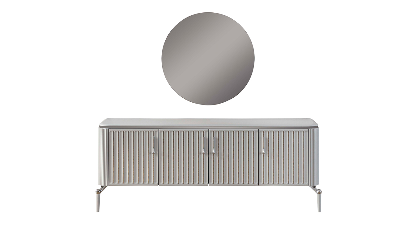 Biance Gümüş Metal Ayaklı Yemek Odası Takımı Yemek Odası