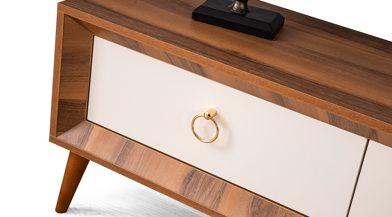 Nisan Ceviz Beyaz TV Ünitesi TV Ünitesi