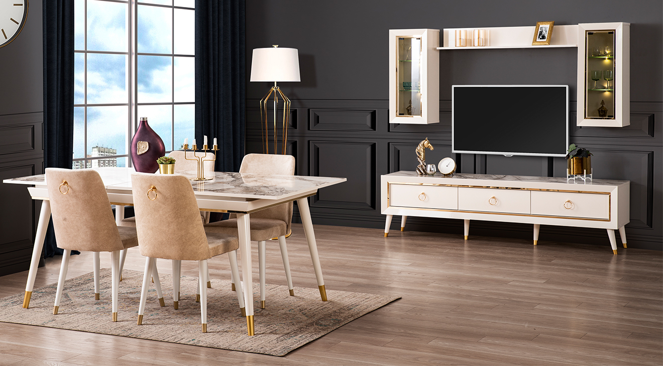 Sahra Aytaşı Tv Ünitesi (Mermer Desen) TV Ünitesi