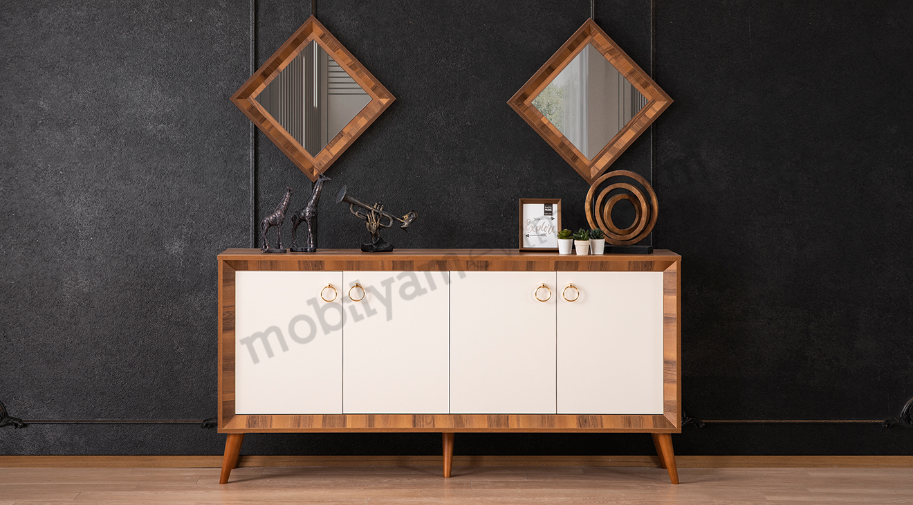 Nisan Ceviz Beyaz Yemek Odası Takımı Yemek Odası