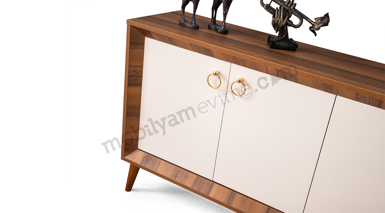 Nisan Ceviz Beyaz Yemek Odası Takımı Yemek Odası