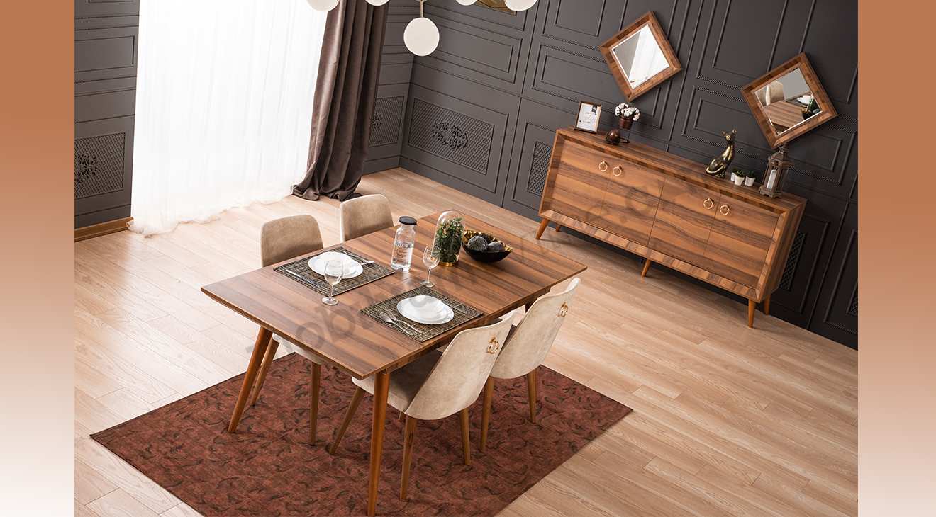 Pera Ceviz Yemek Odası Takımı Yemek Odası