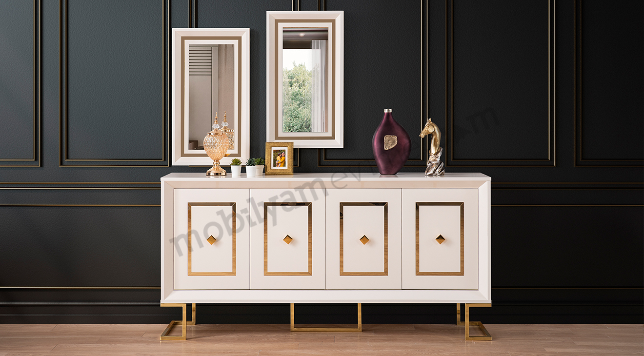 Berrak Gold Metal Ayaklı Yemek Odası Takımı Yemek Odası