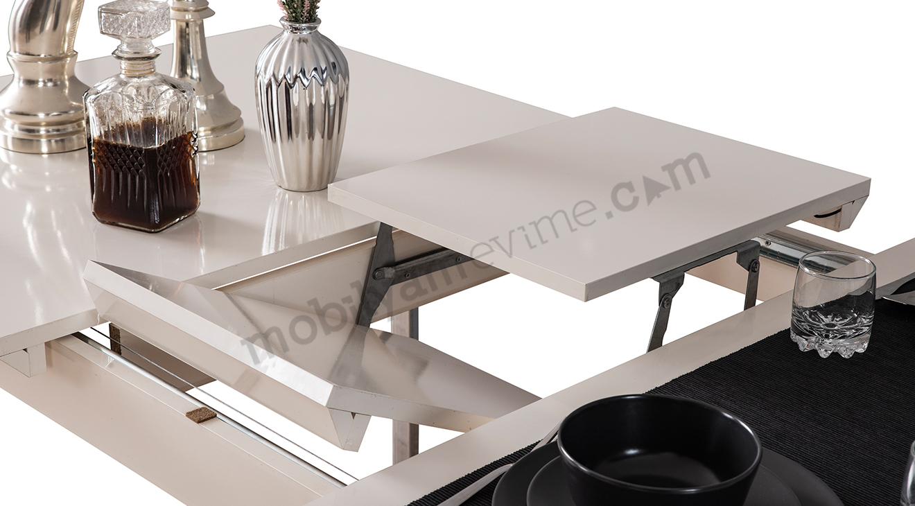 Berrak Metal Ayaklı Yemek Odası (Gümüş) Yemek Odası