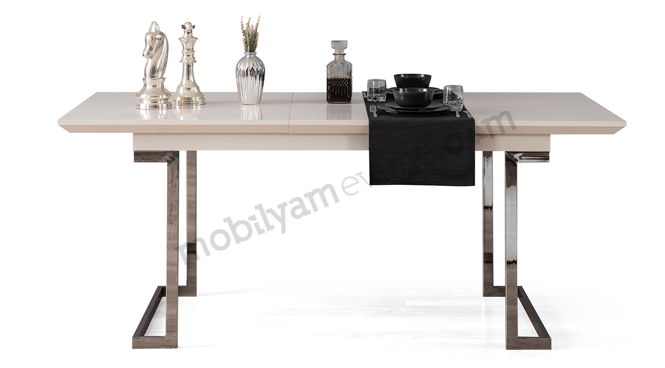 Berrak Metal Ayaklı Yemek Odası (Gümüş) Yemek Odası