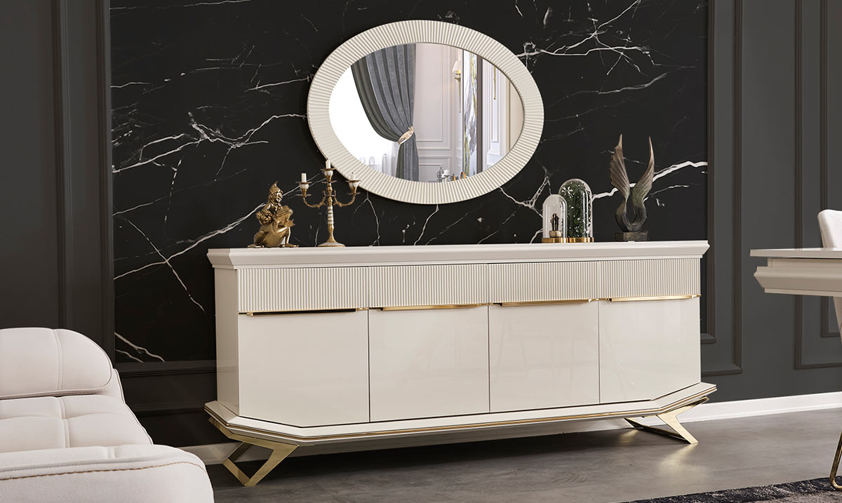 Angel Gold Metal Ayaklı Yemek Odası Takımı Yemek Odası