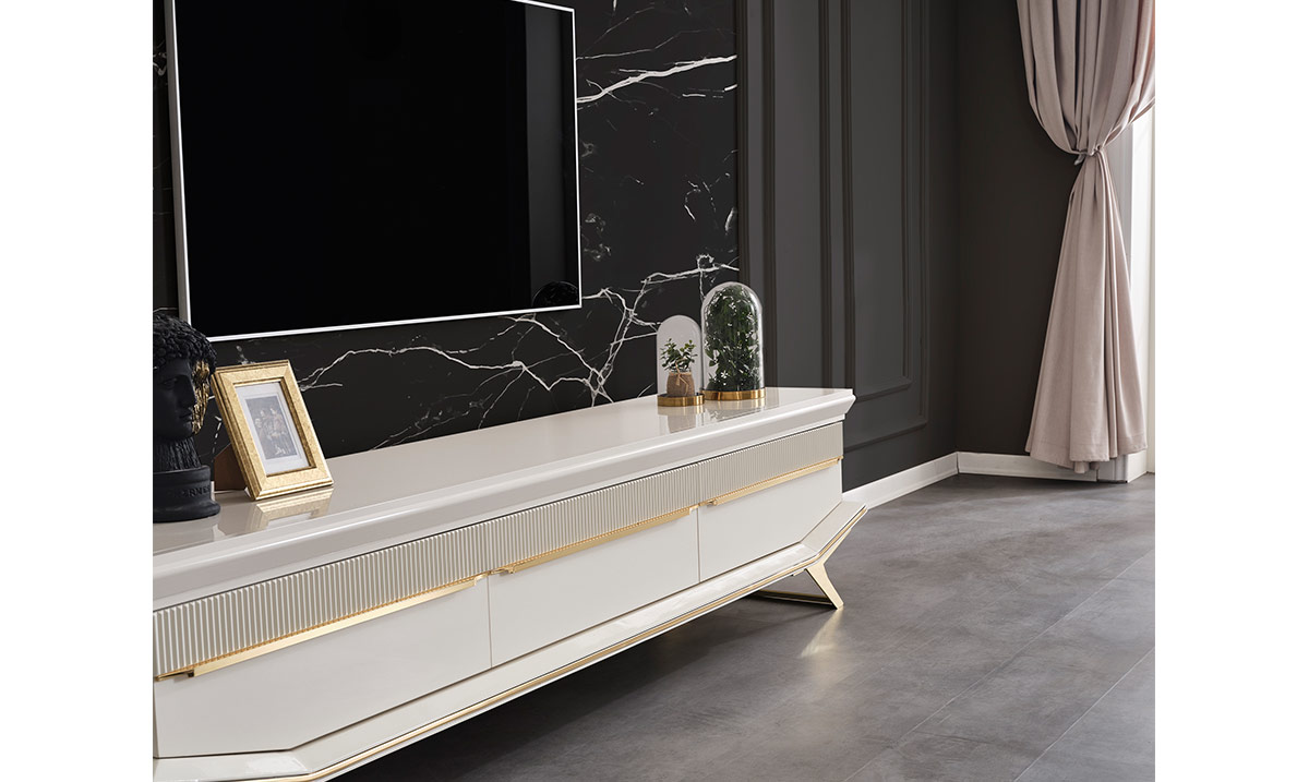 Angel Gold Metal Ayaklı Tv Ünitesi TV Ünitesi