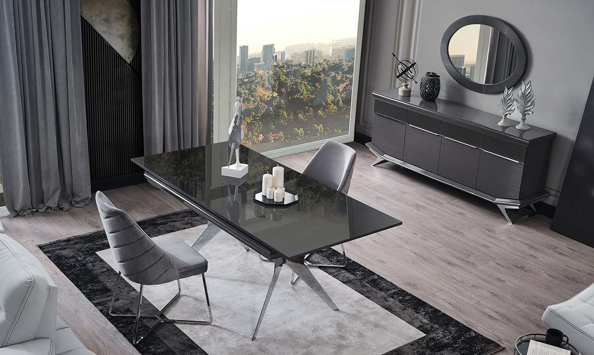 Asya Gümüş Metal Ayaklı Yemek Odası Takımı Yemek Odası