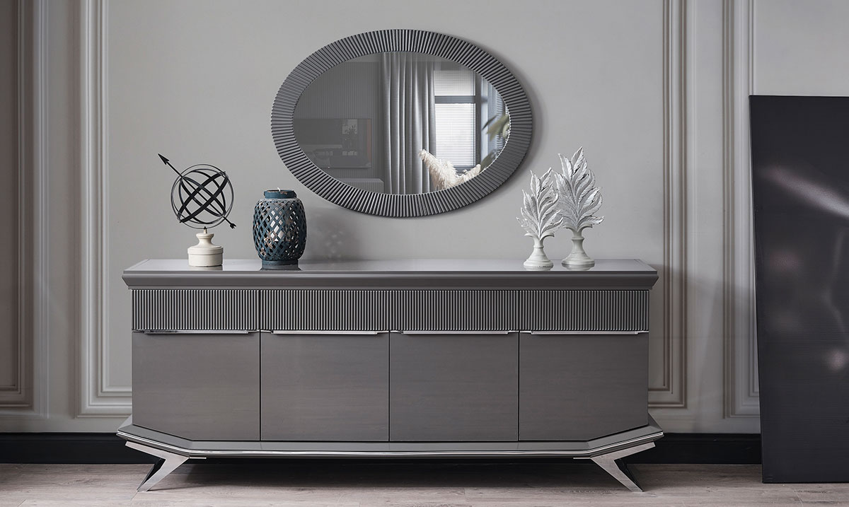 Asya Gümüş Metal Ayaklı Yemek Odası Takımı Yemek Odası