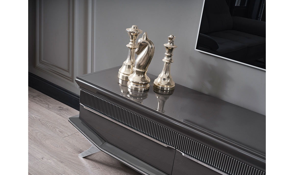 Asya Gümüş Metal Ayaklı TV Ünitesi TV Ünitesi