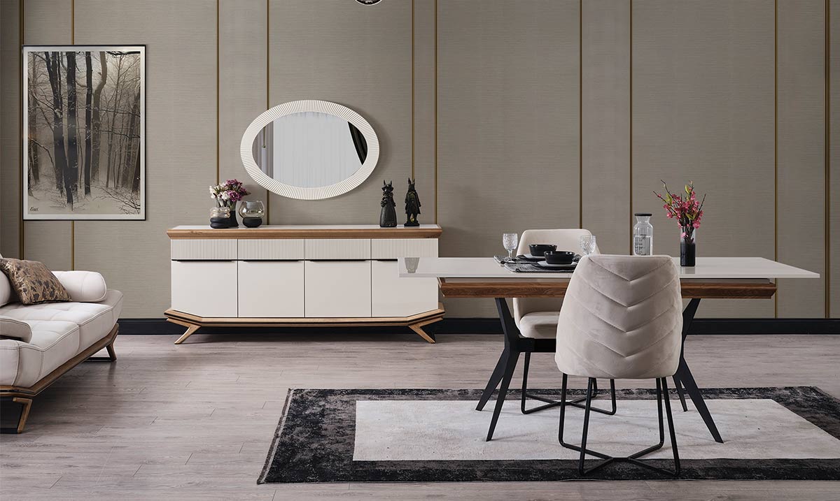 Elize Metal Ayaklı Yemek Odası Takımı Yemek Odası