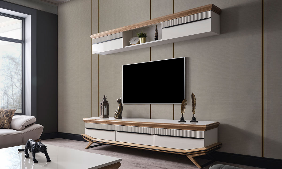 Elize Ahşap Ayaklı TV Ünitesi TV Ünitesi