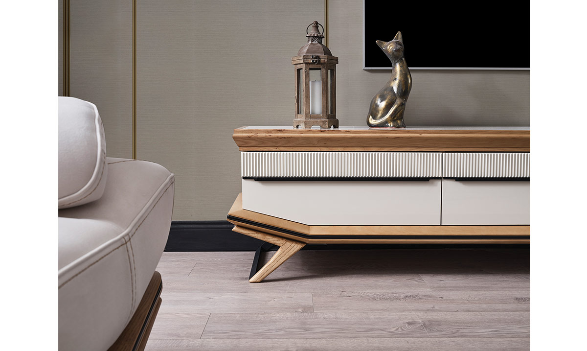 Elize Ahşap Ayaklı TV Ünitesi TV Ünitesi