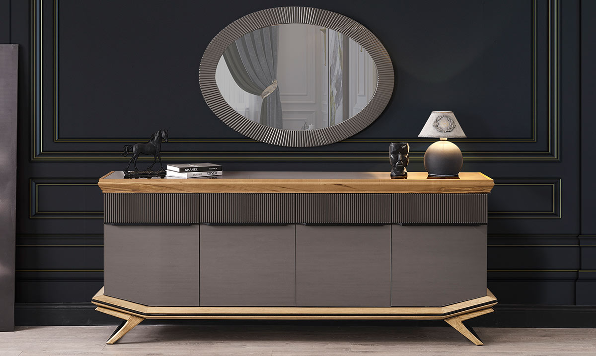 Grand Ahşap Metal Ayaklı Yemek Odası Takımı Yemek Odası