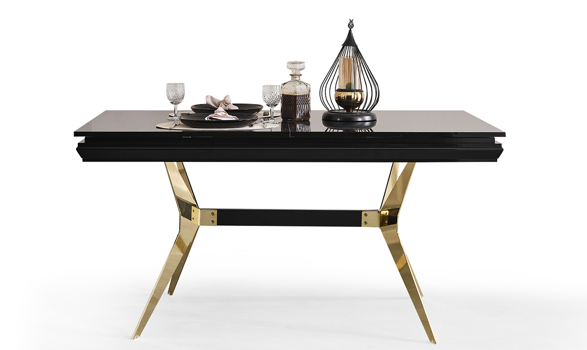 Masarati Gold Metal Ayaklı Yemek Odası Takımı Masalar
