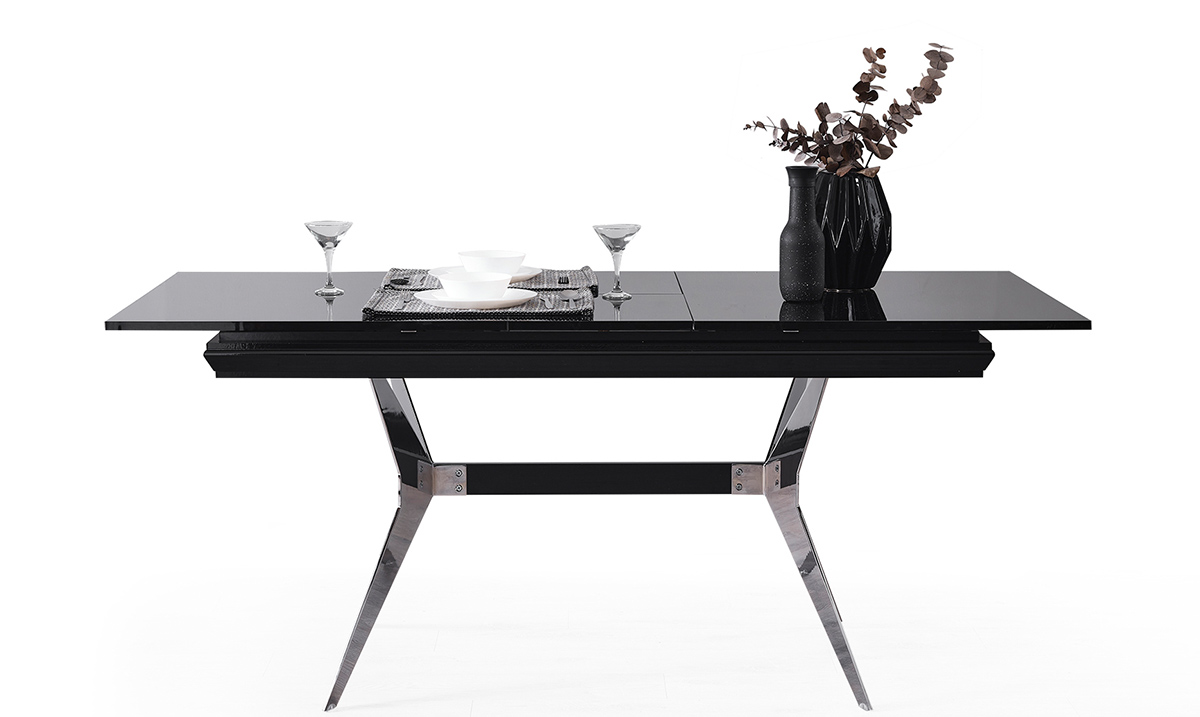 Masarati Gümüş Metal Ayaklı Yemek Odası Takımı Yemek Masası