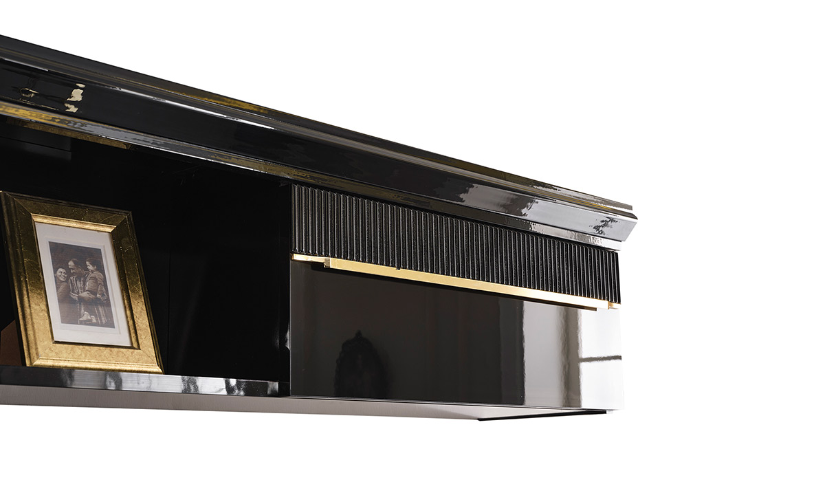 Masarati Gold Metal Ayaklı Tv Ünitesi TV Ünitesi