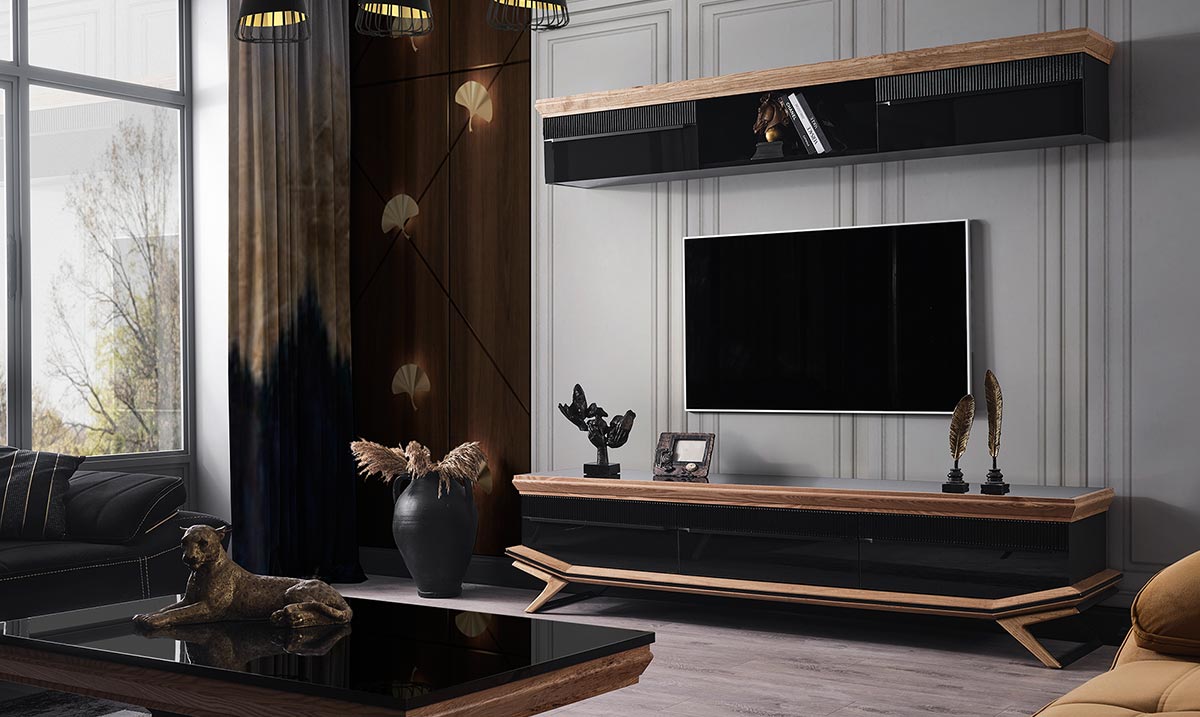 Okyanus Ahşap Ayaklı TV Ünitesi TV Ünitesi