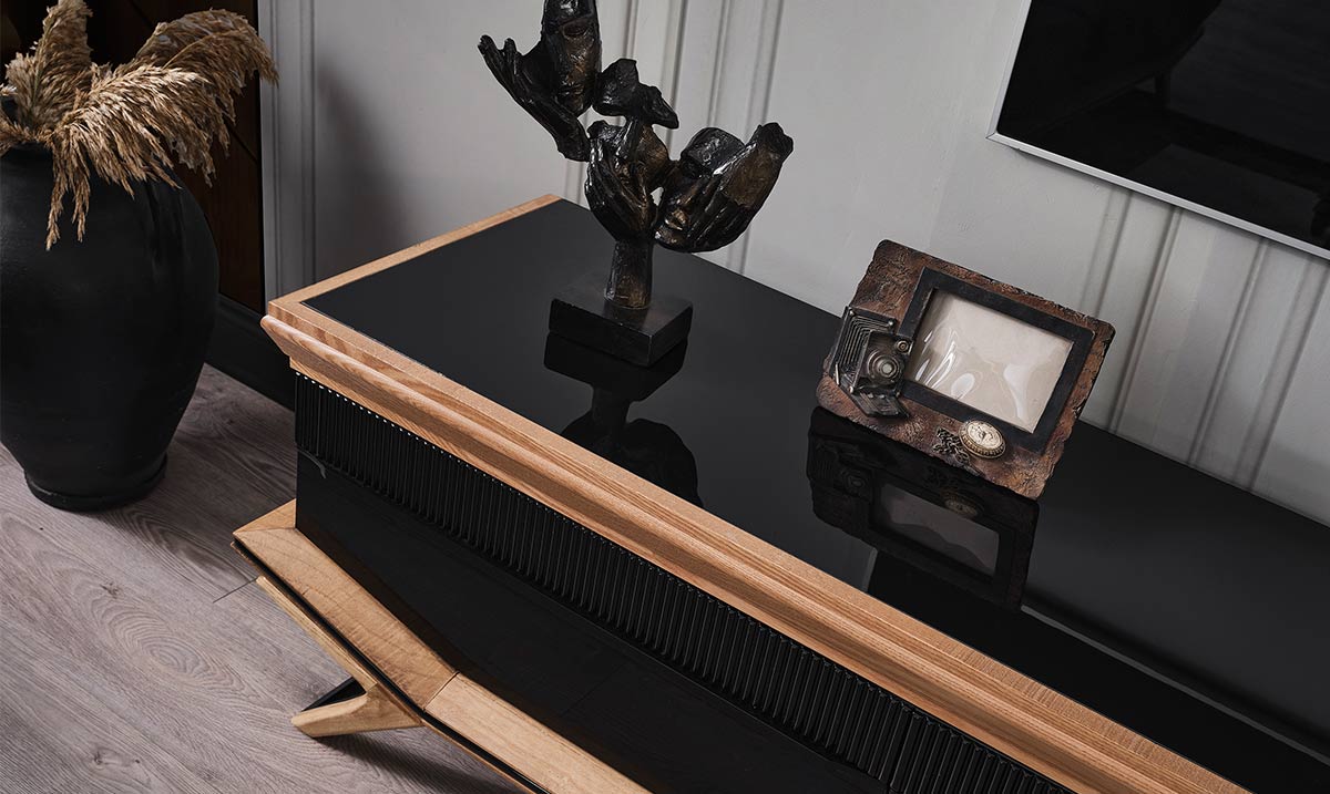 Okyanus Ahşap Ayaklı TV Ünitesi TV Ünitesi