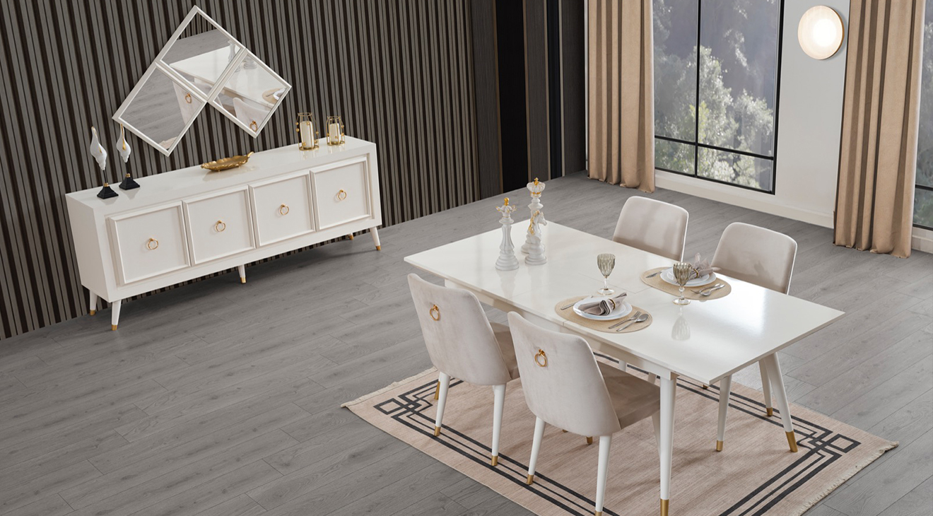 Lisa Ahşap Ayaklı Yemek Odası Takımı Yemek Odası