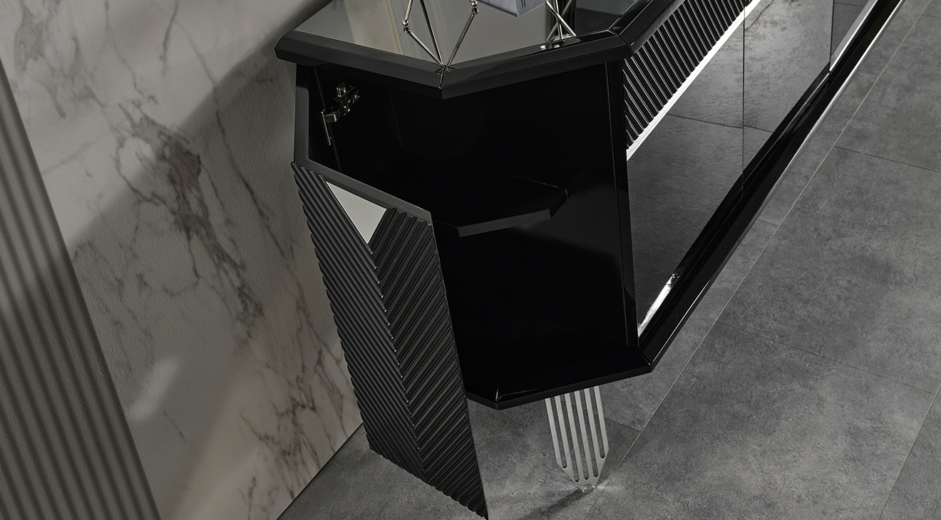 Berlin Siyah Yemek Odası Takımı Yemek Odası