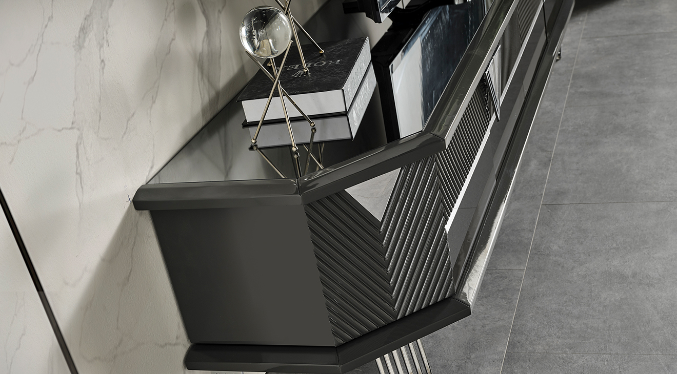 Madrid Gümüş Metal Ayaklı Tv Ünitesi TV Ünitesi