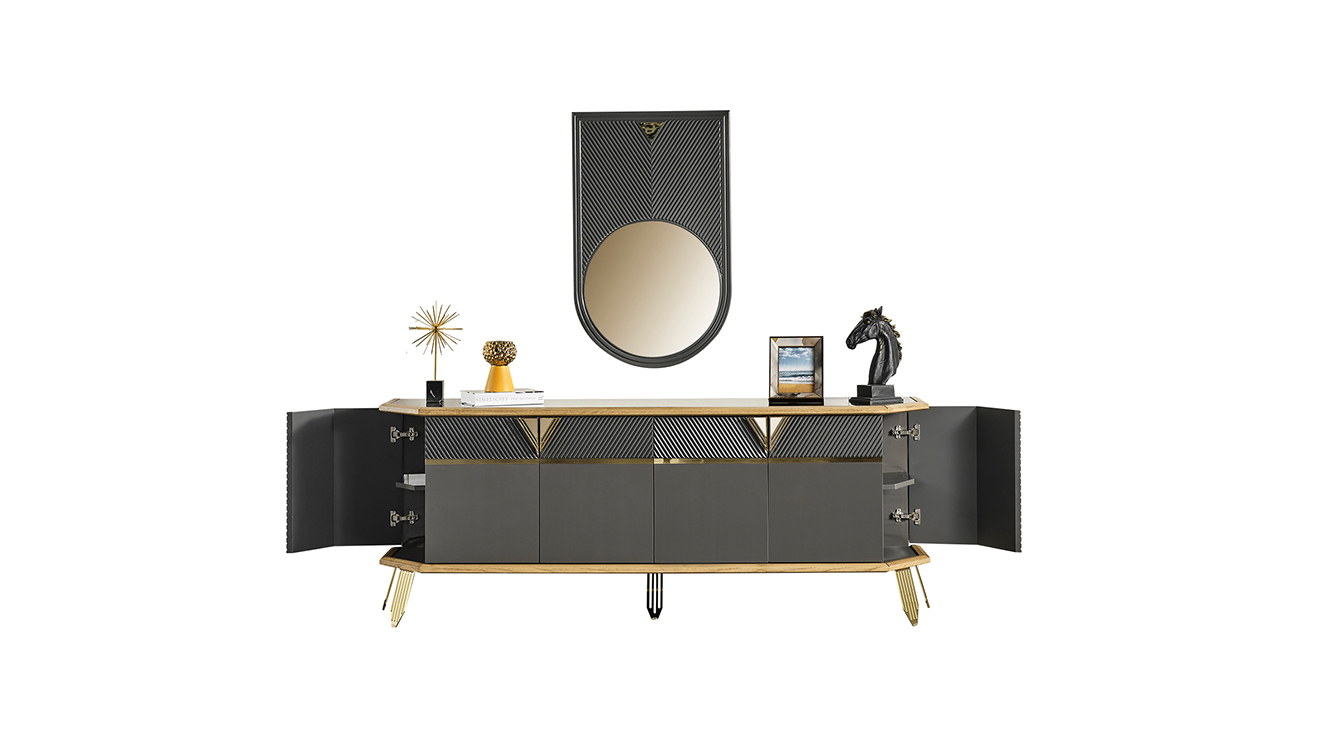 Marsilya Gold Metal Ayaklı Yemek Odası Takımı Yemek Odası