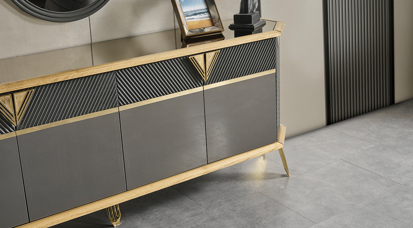 Marsilya Gold Metal Ayaklı Yemek Odası Takımı Yemek Odası