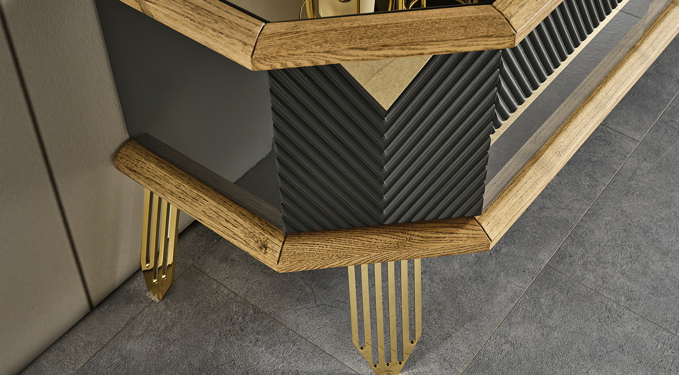 Marsilya Gold Metal Ayaklı Tv Ünitesi TV Ünitesi