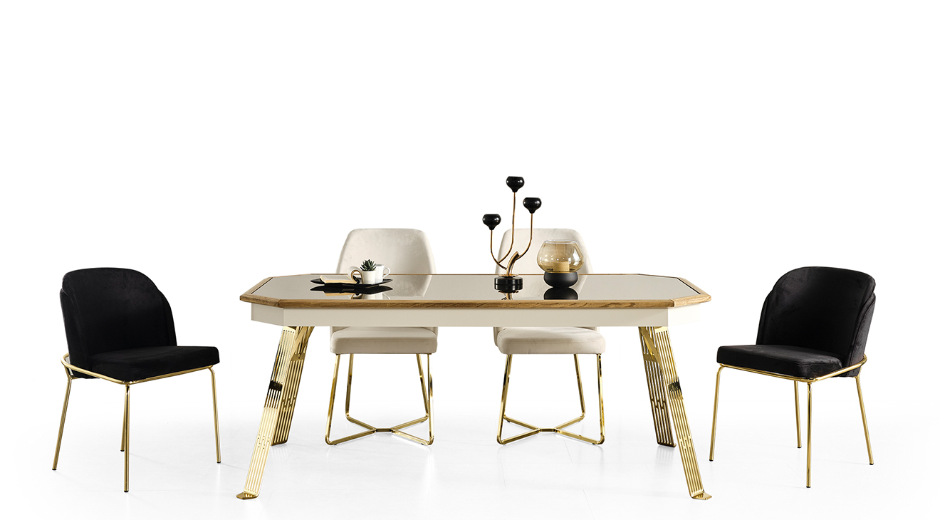 Milano Gold Metal Ayaklı Yemek Odası Takımı Yemek Odası
