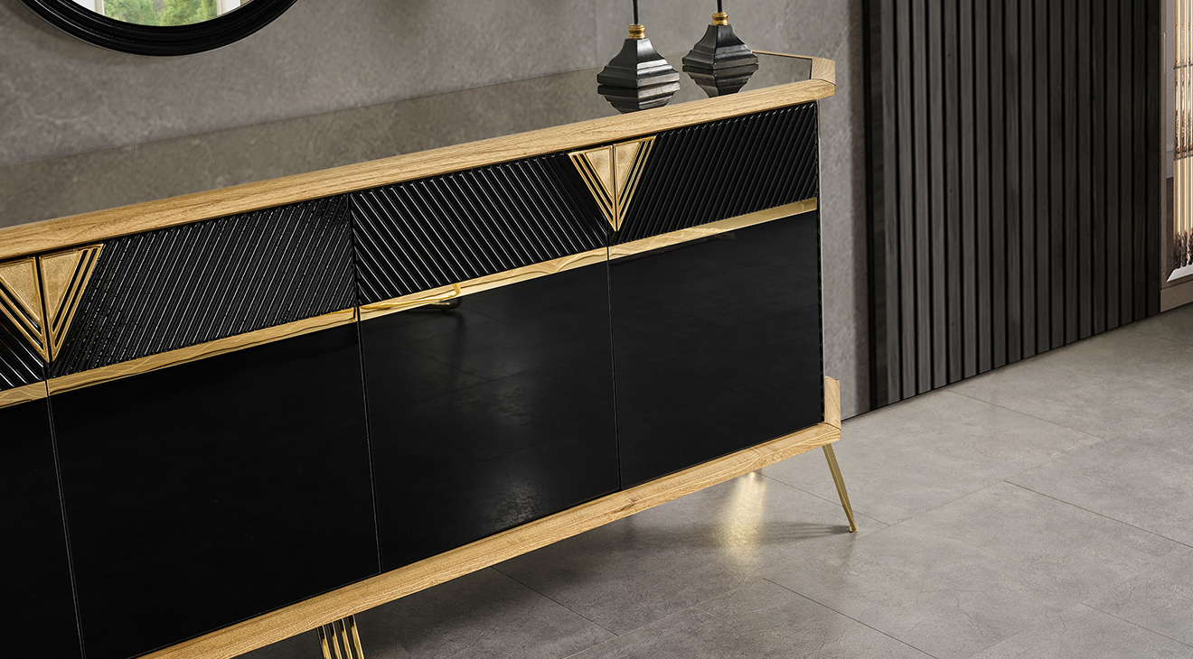 Porto Gold Metal Ayaklı Yemek Odası Takımı Yemek Odası