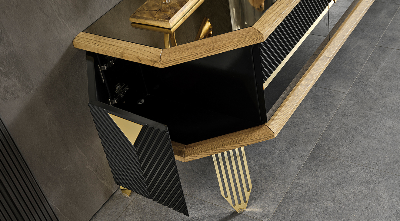 Porto Gold Metal Ayaklı Tv Ünitesi TV Ünitesi