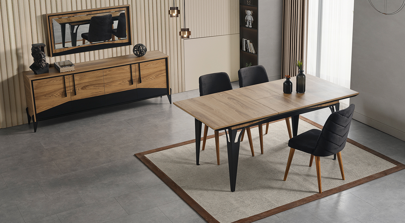 Ada Ceviz Modern Yemek Odası Takımı Yemek Odası