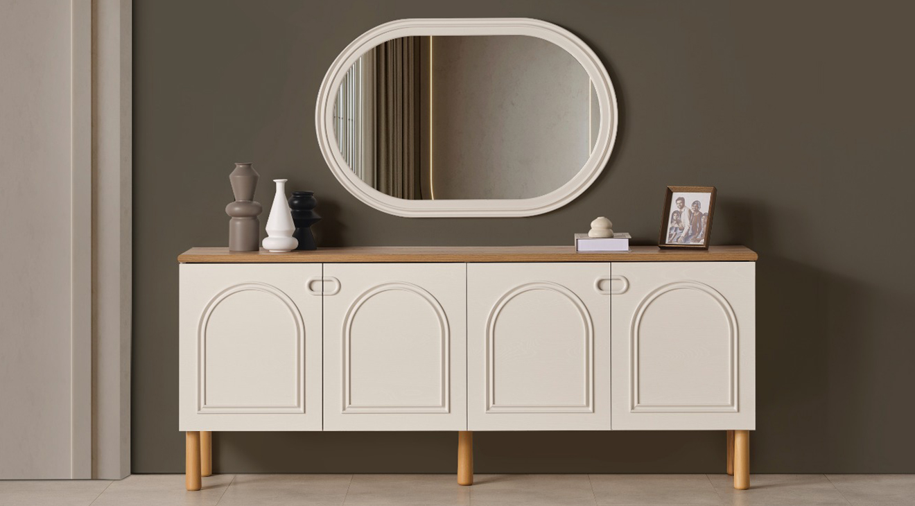 Derin Ahşap Ayaklı Bohem Yemek Odası Takımı Yemek Odası