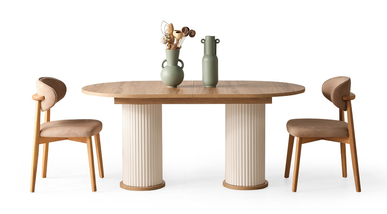 Derin Ahşap Ayaklı Bohem Yemek Odası Takımı Yemek Odası