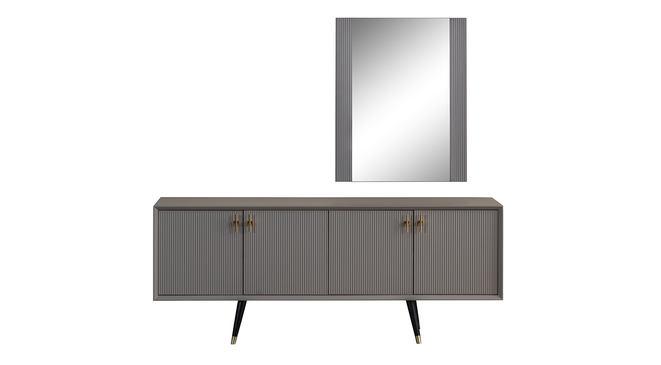 Golf Gri Yemek Odası Takımı Yemek Odası