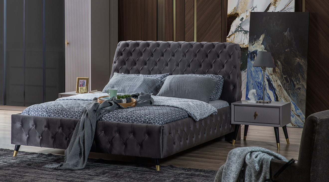 Golf Gri 6 Kapaklı Yatak Odası Takımı Yatak Odası