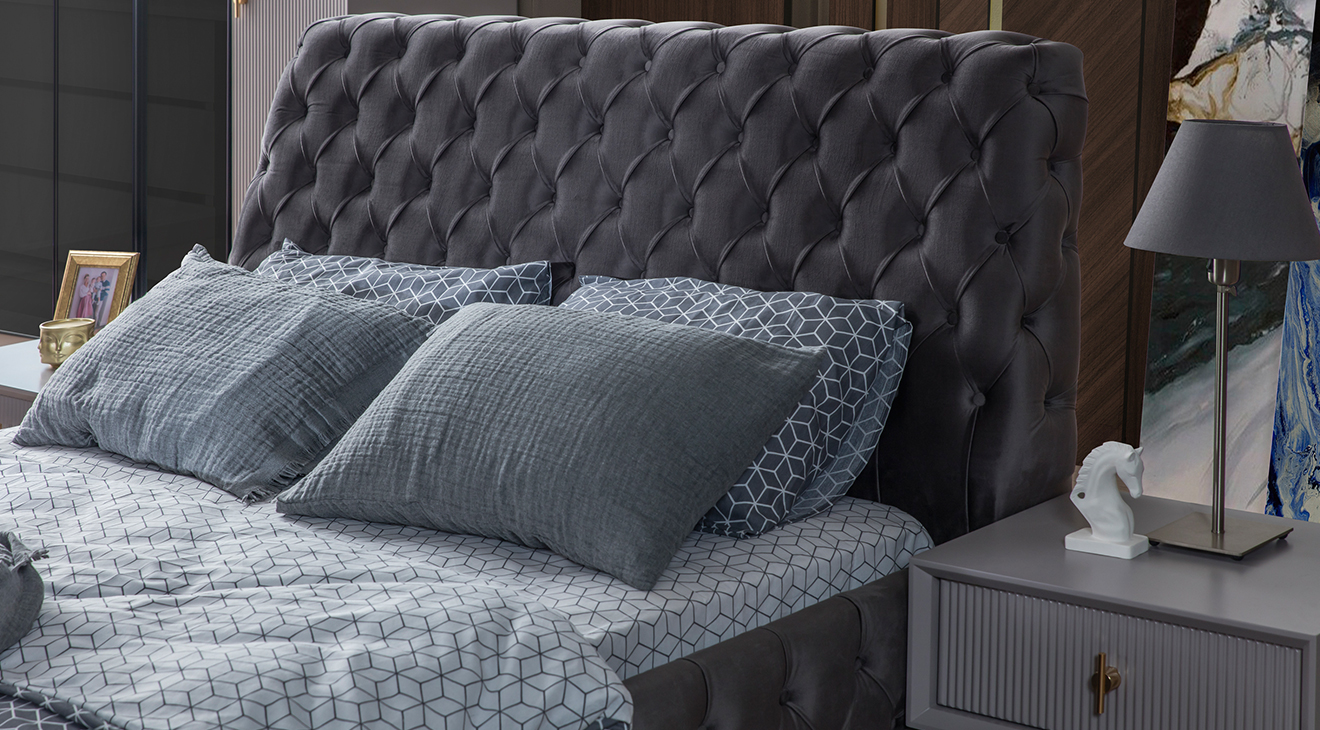 Golf Gri 6 Kapaklı Yatak Odası Takımı Yatak Odası